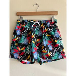 EVOLVE Tropical Swim Trunks Men’s Medium 13” Short Outseam Retro Hawaiian Shorts